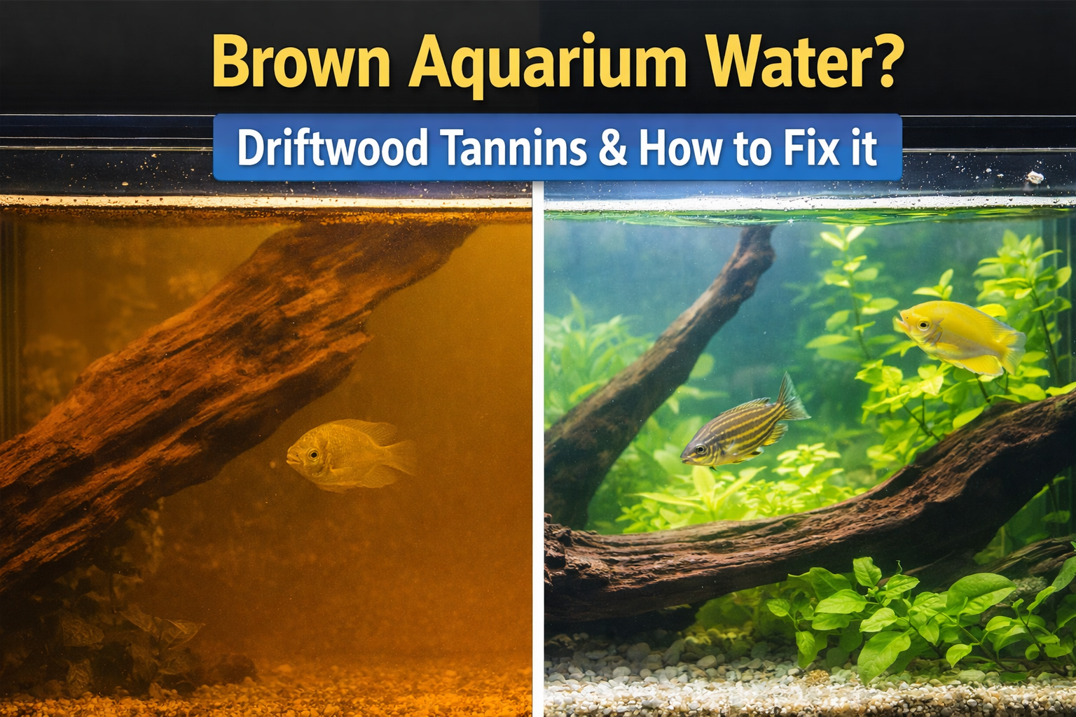 Why Your Aquarium Water Is Brown (Driftwood, Tannins & How to Fix It)