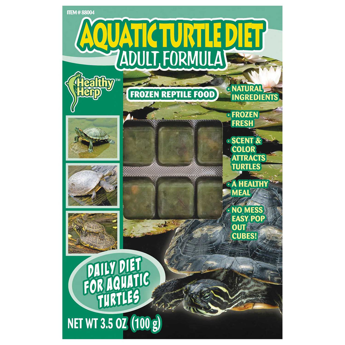 Healthy Herp Aquatic Turtle Diet Adult Formula 3.5 oz frozen pack
