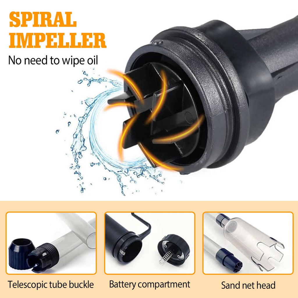 Infinity Essentials Battery-Powered Gravel Vacuum – Quick Clean Aquarium Siphon