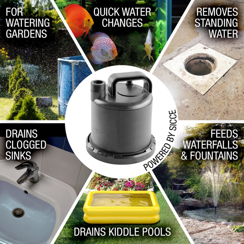 Sicce Ultra Zero Utility Pump – 793 GPH Aquarium Water Change & Mixing Pump