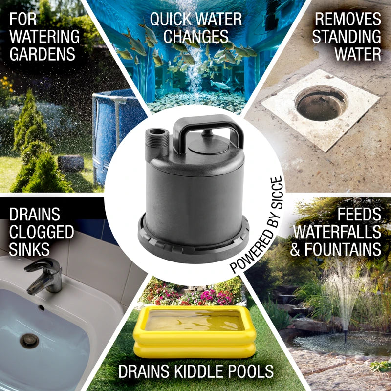 Sicce Ultra Zero Utility Pump – 793 GPH Aquarium Water Change & Mixing Pump
