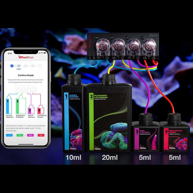 Red Sea Complete Reef Care 4-Part Dosing System – Large – Up to 160 Gallons
