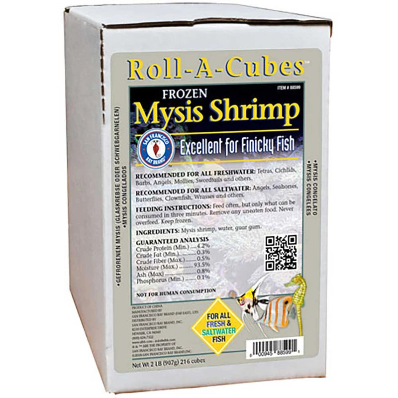 San Francisco Bay Brand Frozen Mysis Shrimp Fish Food –  (2 lb - 216 cubes)