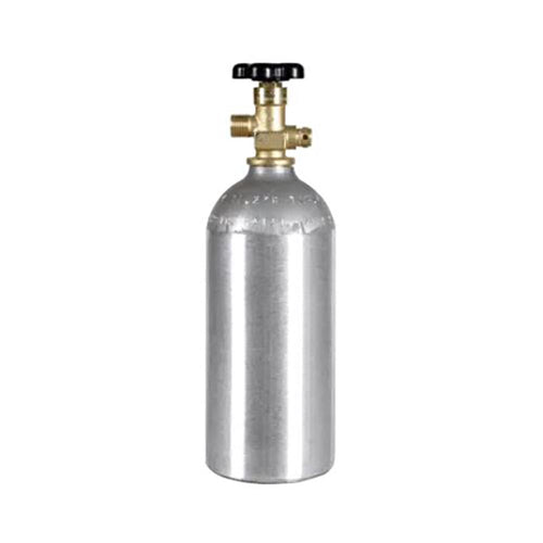 Empty 2.5 lb aluminum CO2 cylinder with CGA320 valve