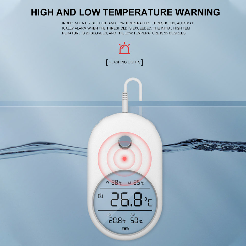 Aquarium Temperature Alert Monitor – Digital Thermometer for Fish, Reef & Turtle Tanks