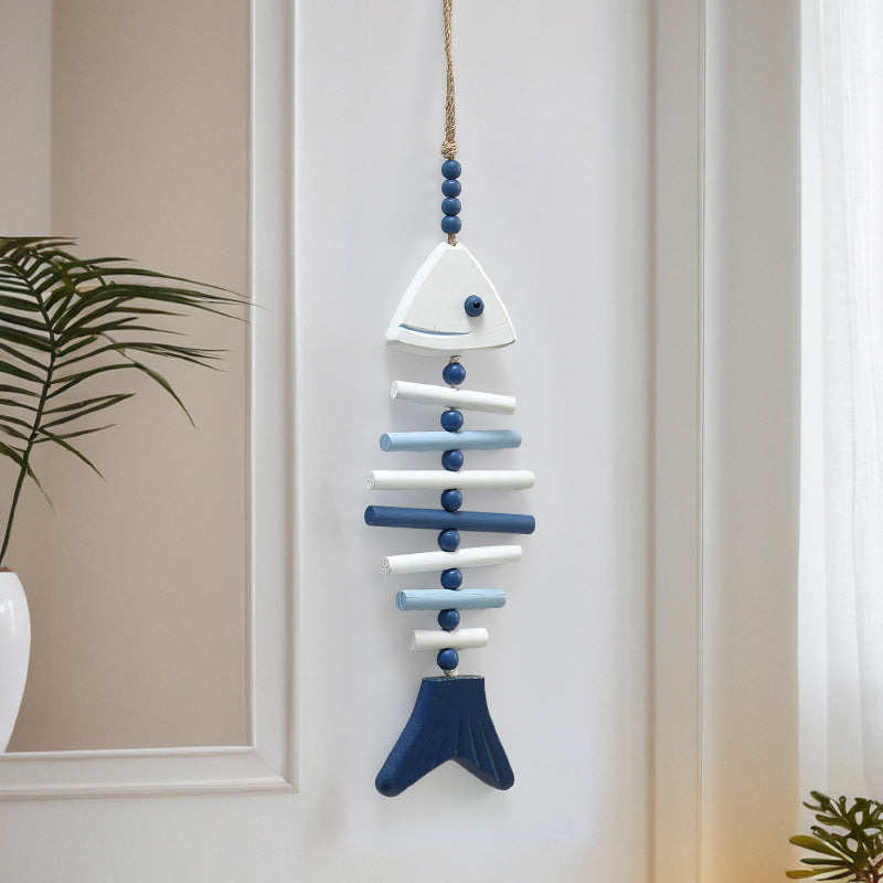 Handcrafted Wooden Fish Wall Art – Mediterranean Coastal Hanging Decoration (2 Sizes)