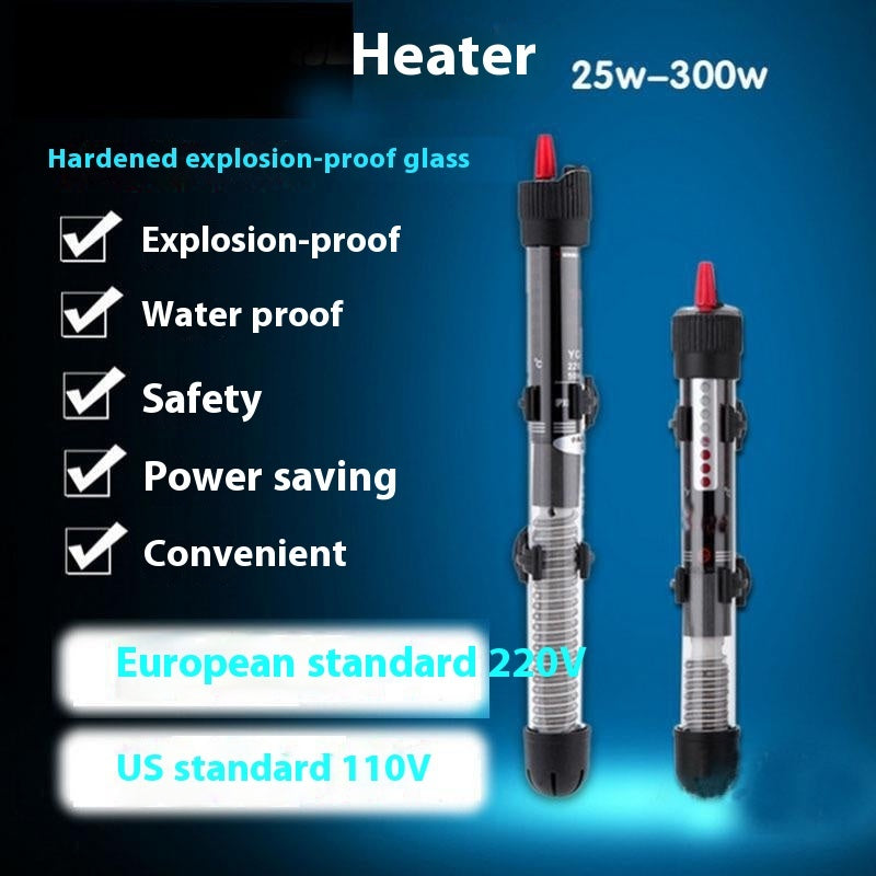 Explosion Proof Glass Aquarium Heater Automatic Constant Temperature Thermostat (25w- 300w US & EU Plug Options)