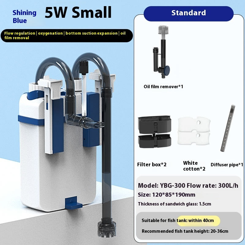 Smart Hang On Back Aquarium Filter Multi Stage Filtration For Freshwater and Turtle Tanks