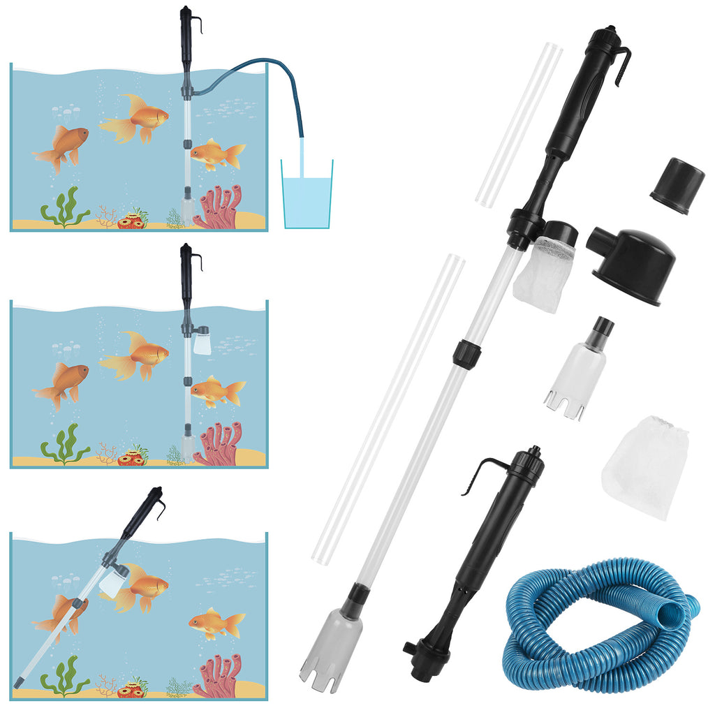 Infinity Essentials Battery-Powered Gravel Vacuum – Quick Clean Aquarium Siphon