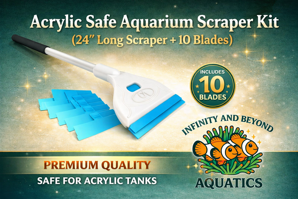 Aquarium Algae Scraper Kit – Acrylic Safe 24 Inch Cleaner with 10 Blades