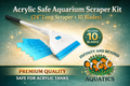 Aquarium Algae Scraper Kit – Acrylic Safe 24 Inch Cleaner with 10 Blades