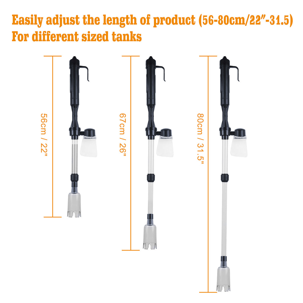 Infinity Essentials Battery-Powered Gravel Vacuum – Quick Clean Aquarium Siphon