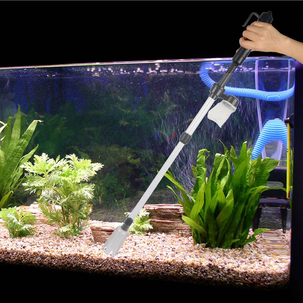 Infinity Essentials Battery-Powered Gravel Vacuum – Quick Clean Aquarium Siphon