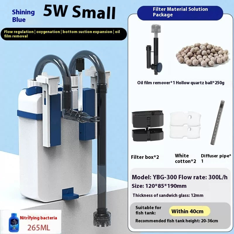 Smart Hang On Back Aquarium Filter Multi Stage Filtration For Freshwater and Turtle Tanks