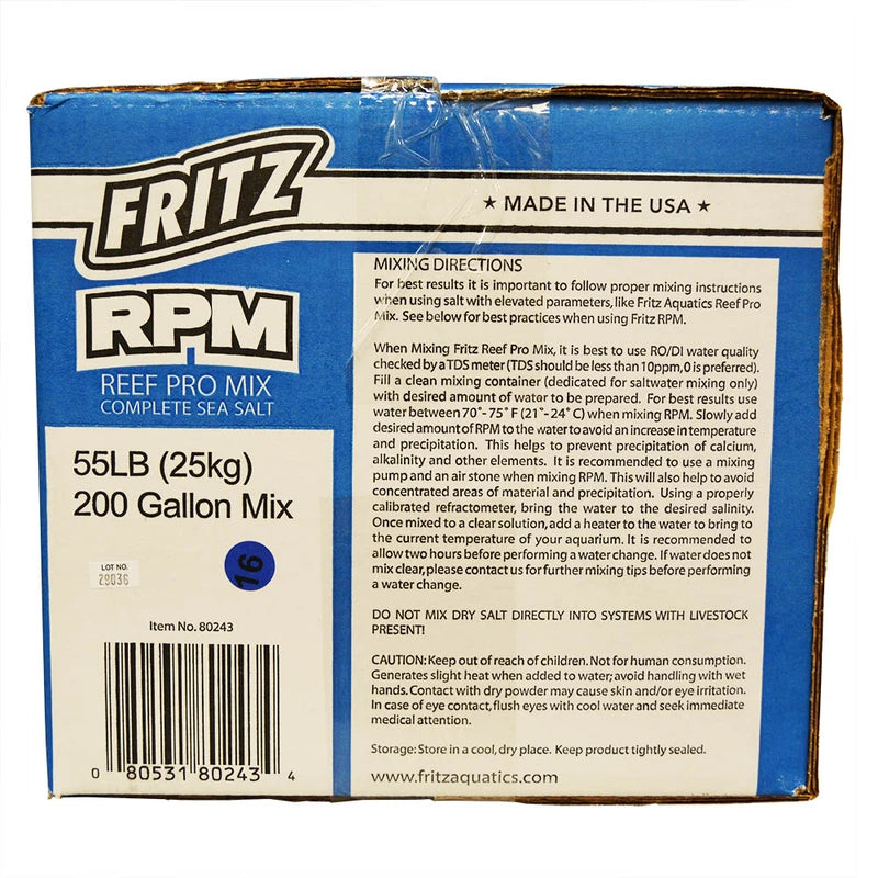 Fritz PRO RPM Reef Salt Mix – 4 Sealed Bags, Makes 200 Gallons