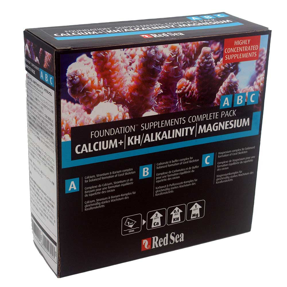 Red Sea Reef Foundation Complete Supplement Pack – Calcium, Alkalinity & Magnesium – 3 x 250 mL