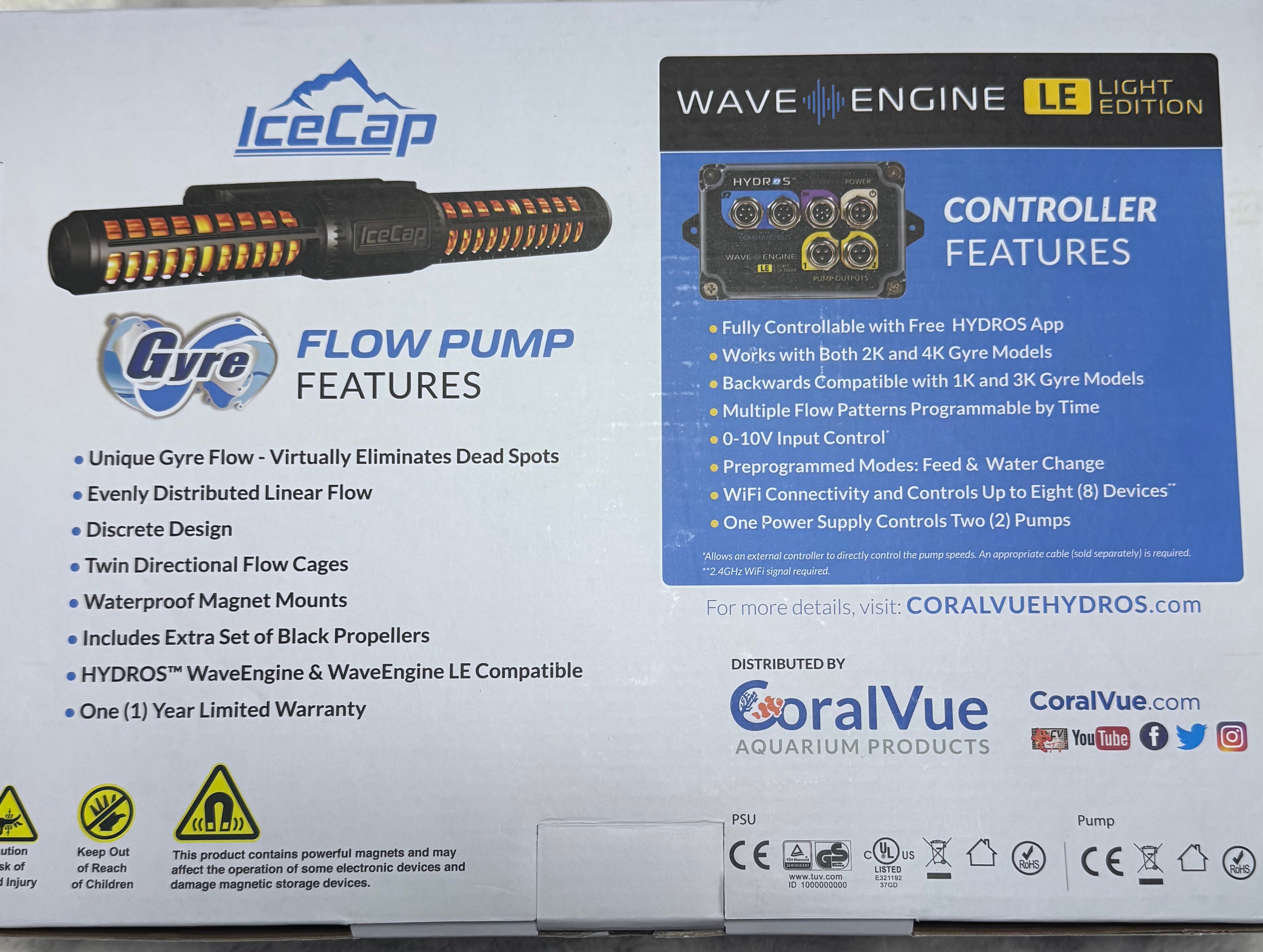 IceCap 4K Gyre Flow Pump with WaveEngine LE Controller