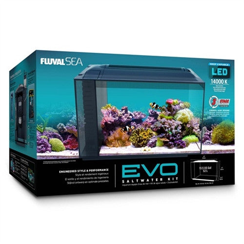 Fluval EVO 13.5 Gallon Saltwater Aquarium Kit – Rimless All-in-One Nano Reef Aquarium