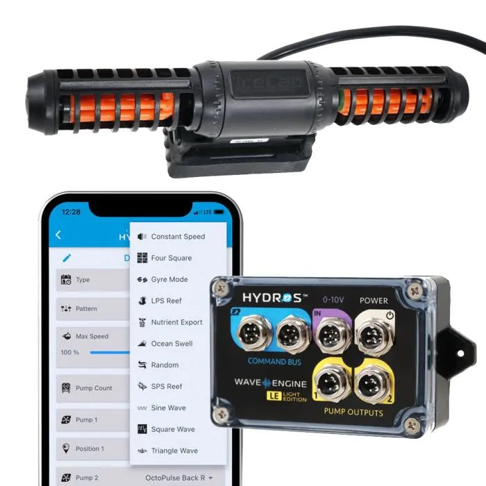 IceCap 2K Gyre Flow Pump Kit with HYDROS WaveEngine LE WiFi Controller – 2,000 GPH Smart Reef Flow System