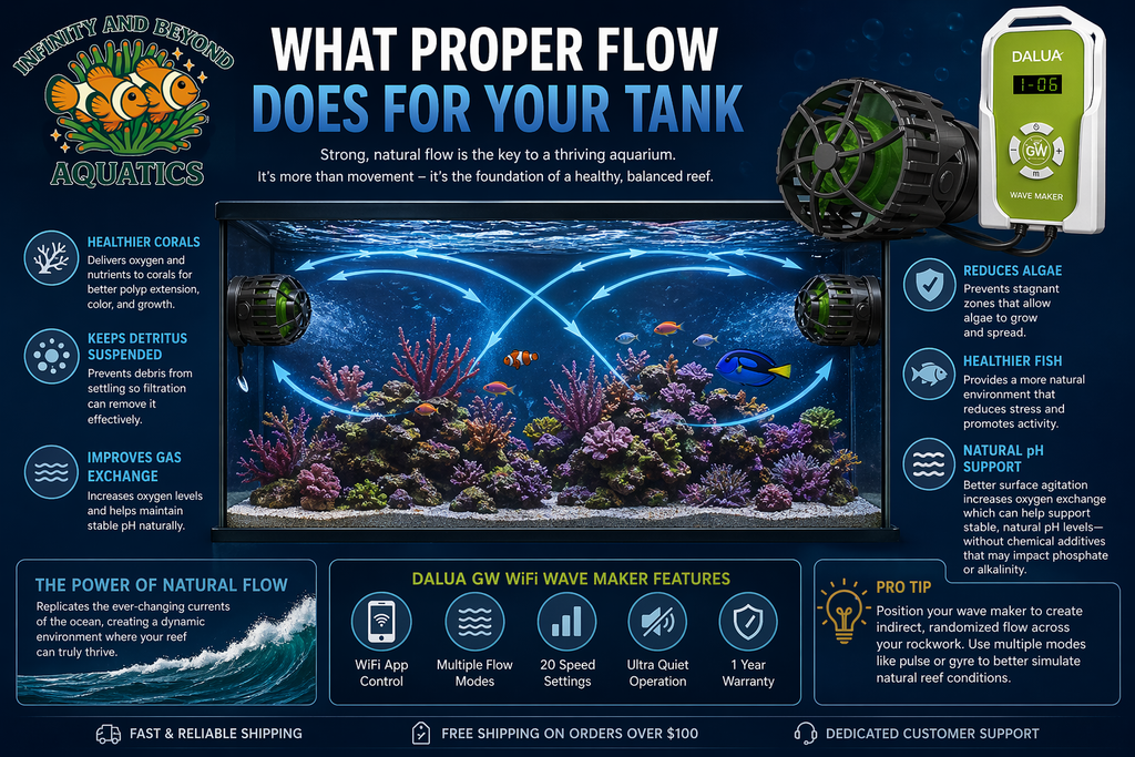 Dalua Great White WiFi Wave Maker Series – Smart Controllable Aquarium Flow Pump (1,500–6,000 GPH)