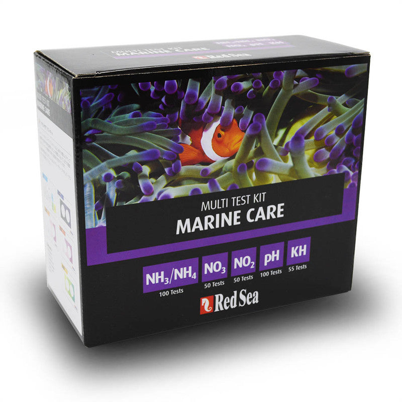 Red Sea Marine Care Multi Test Kit – Ammonia, Nitrate, Nitrite, pH & Alkalinity