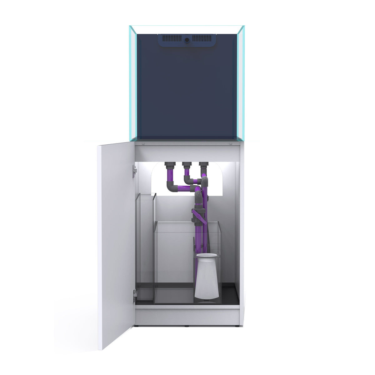 OPUS G2 200 Slim-Line with White Cabinet (Aquarium, Plumbing, Sump & Stand Kit