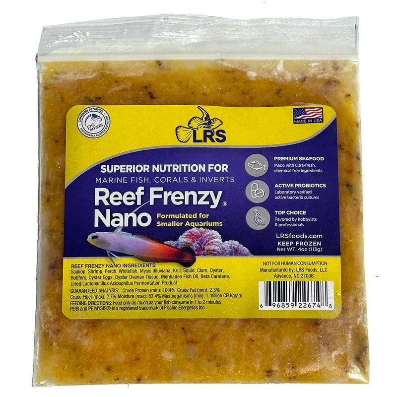 LRS Reef Frenzy Nano Frozen Food for Marine Fish, Corals & Invertebrates – 4 oz