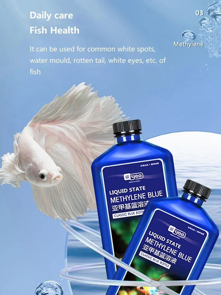 Methylene Blue Aquarium Water Purifier 235mL Antibacterial & Healing Solution for Fish Health and Bacterial Control