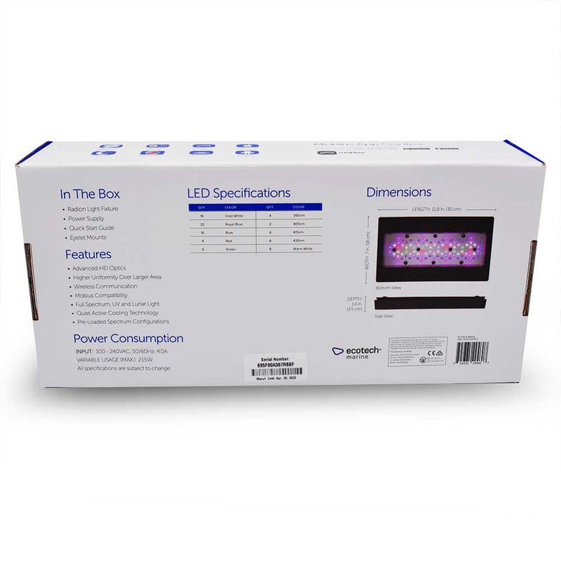 EcoTech Marine Radion XR30 G6 Pro LED Reef Aquarium Light