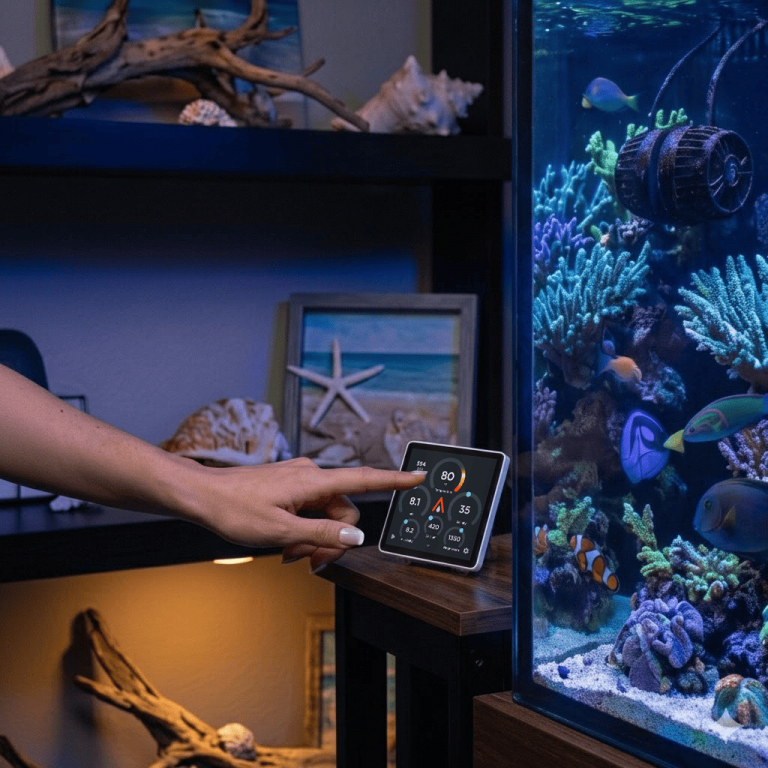 AvidAqua InSight showing aquarium readings on the touchscreen