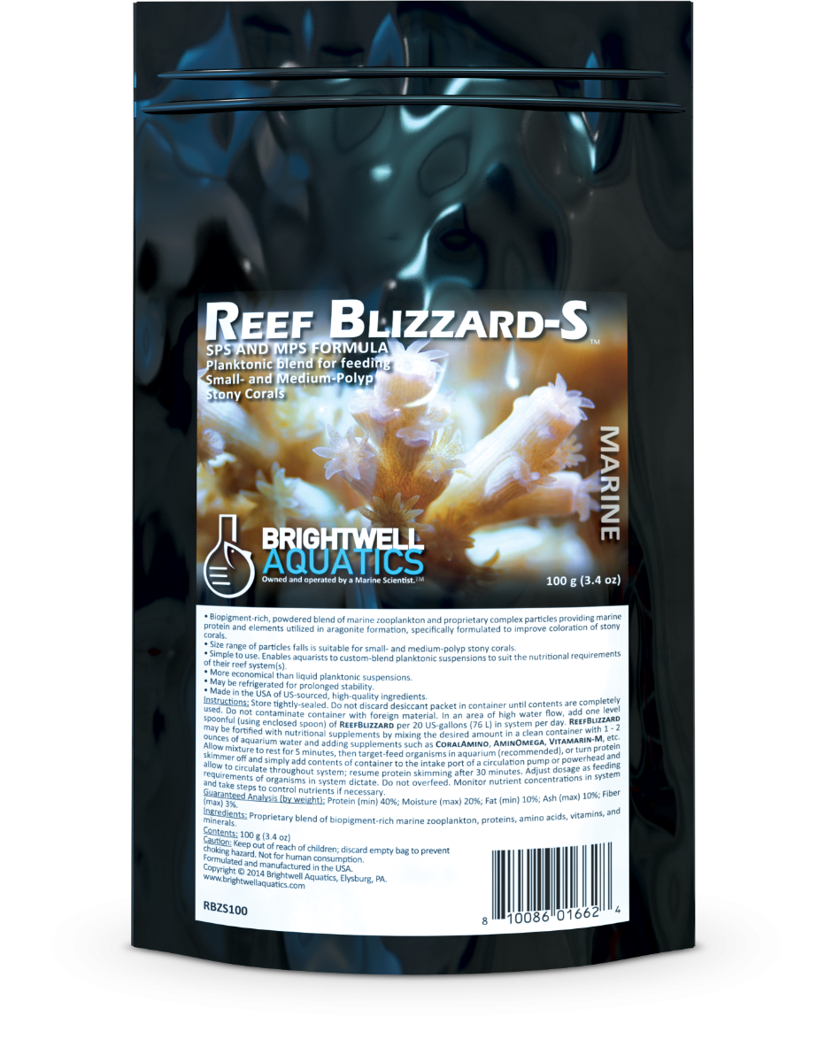 Brightwell Reef Blizzard-S Premium SPS & Small Polyp Coral Food (50g & 100g)