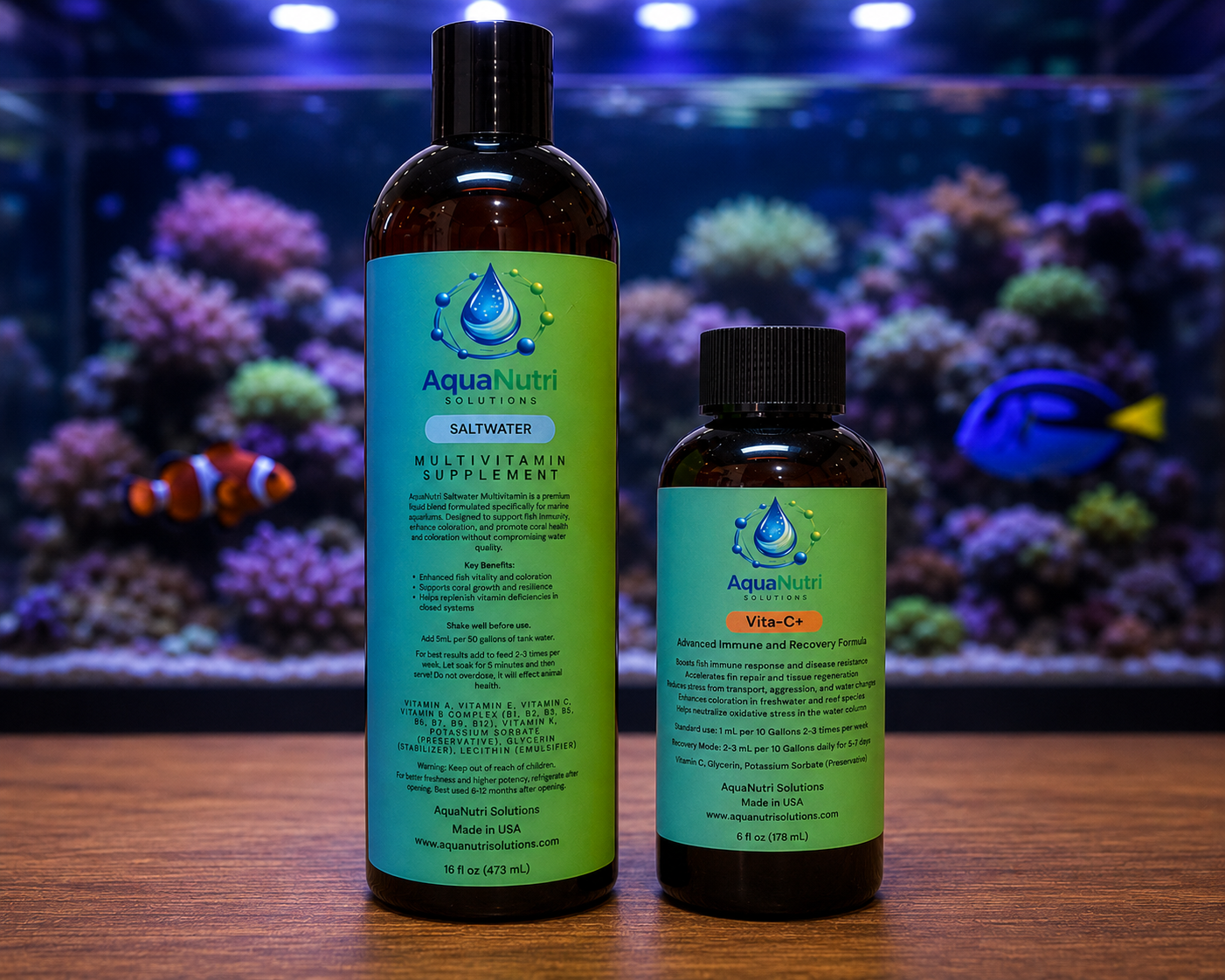 Infinity Reef Nutrition Bundle Powered by AquaNutri Saltwater Multivitamin + Vita-C+