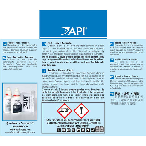 API Calcium Test Kit Accurate Calcium Testing for Saltwater & Reef Aquariums