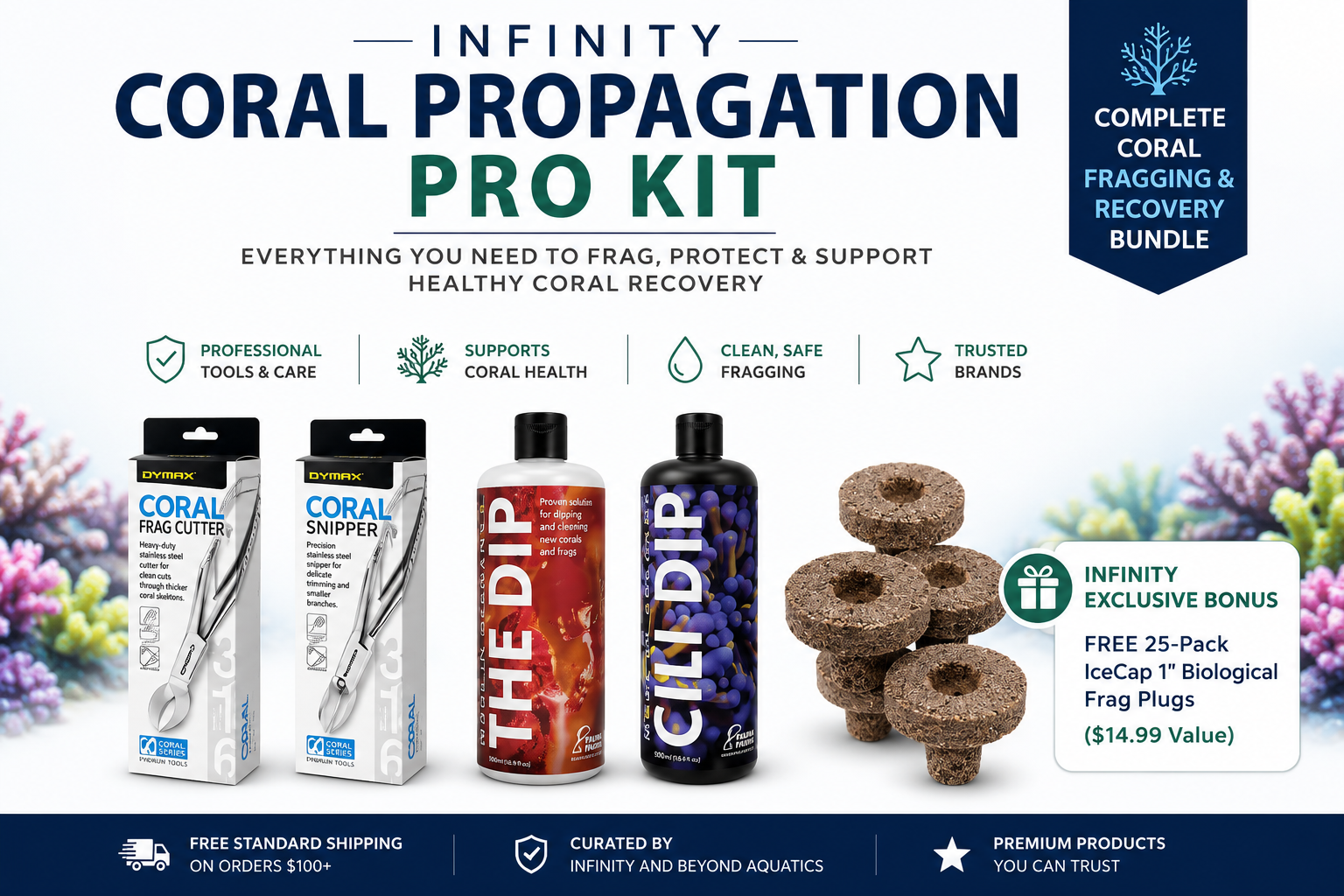 Infinity Coral Propagation Pro Kit | Coral Fragging & Recovery Bundle