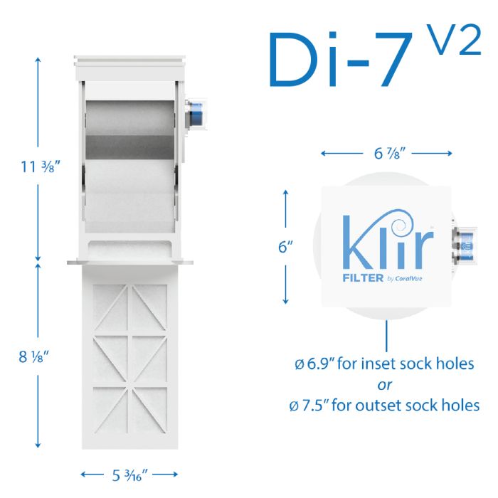 Klir DI-7 V2 Automatic Fleece Roller Filter System (7” Sock Size, Complete Kit)