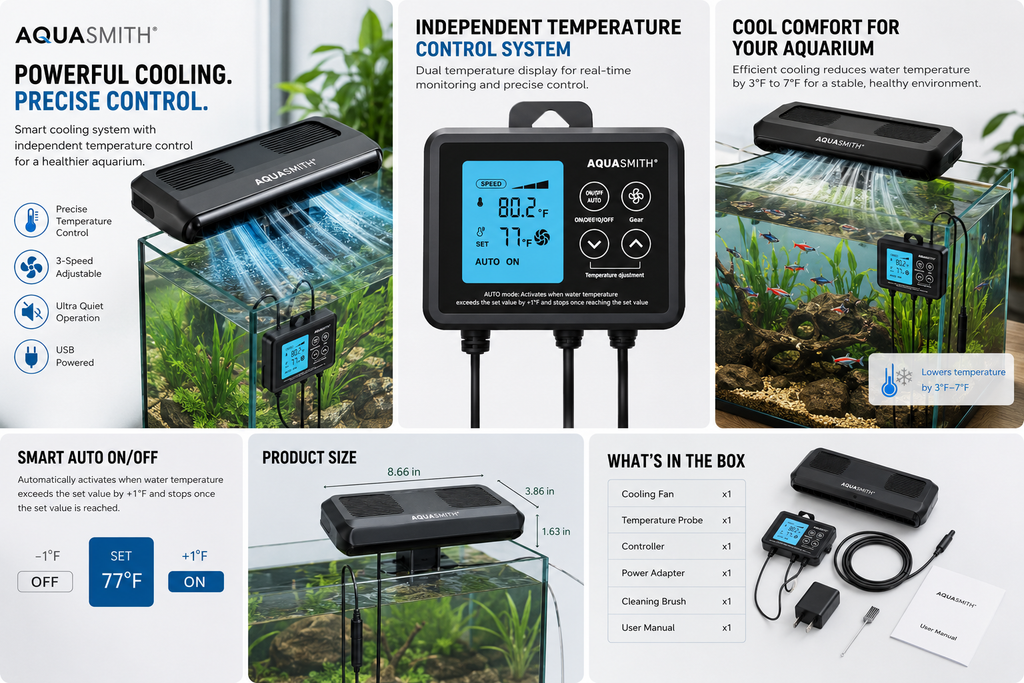 Infinity SmartTemp Pro Aquarium Cooling Fan System with External Controller