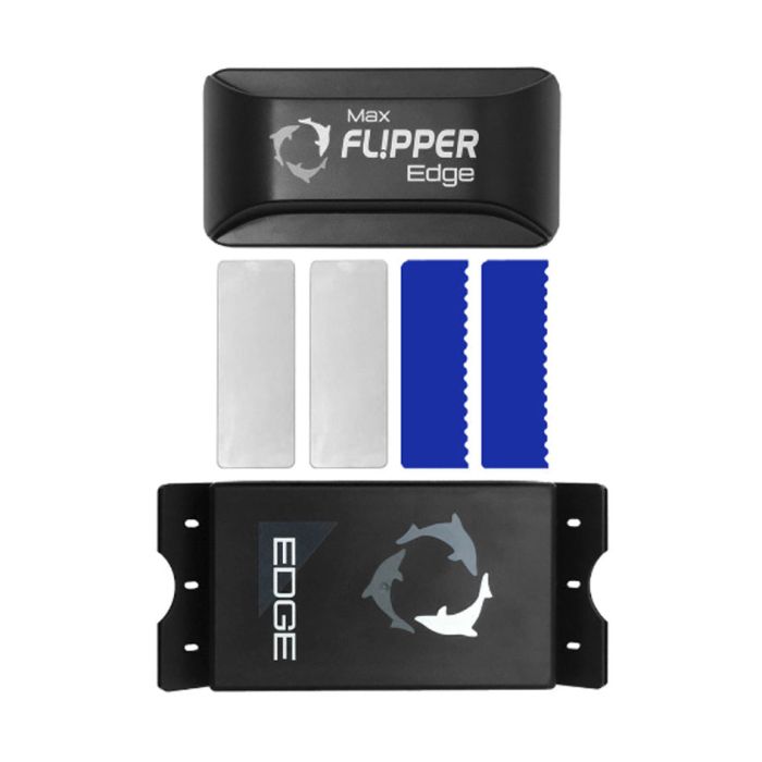 Flipper Edge MAX Magnetic Aquarium Cleaner (2 in 1 Scrubber & Scraper, Up to 1” Glass/Acrylic)