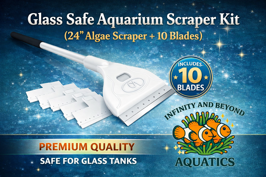 Aquarium Glass Algae Scraper Kit 24 Inch with Stainless Steel Blades