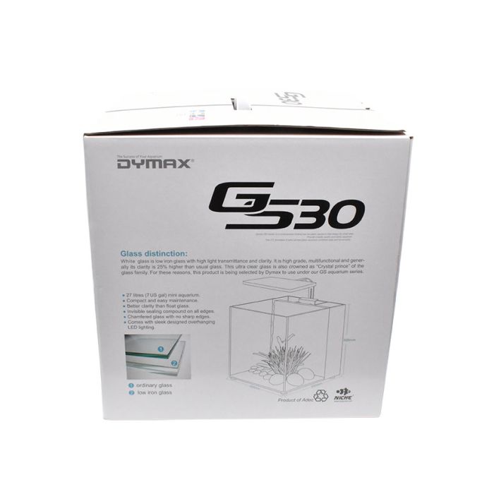 ￼Dymax GS30 7 Gallon Cube Glass Aquarium