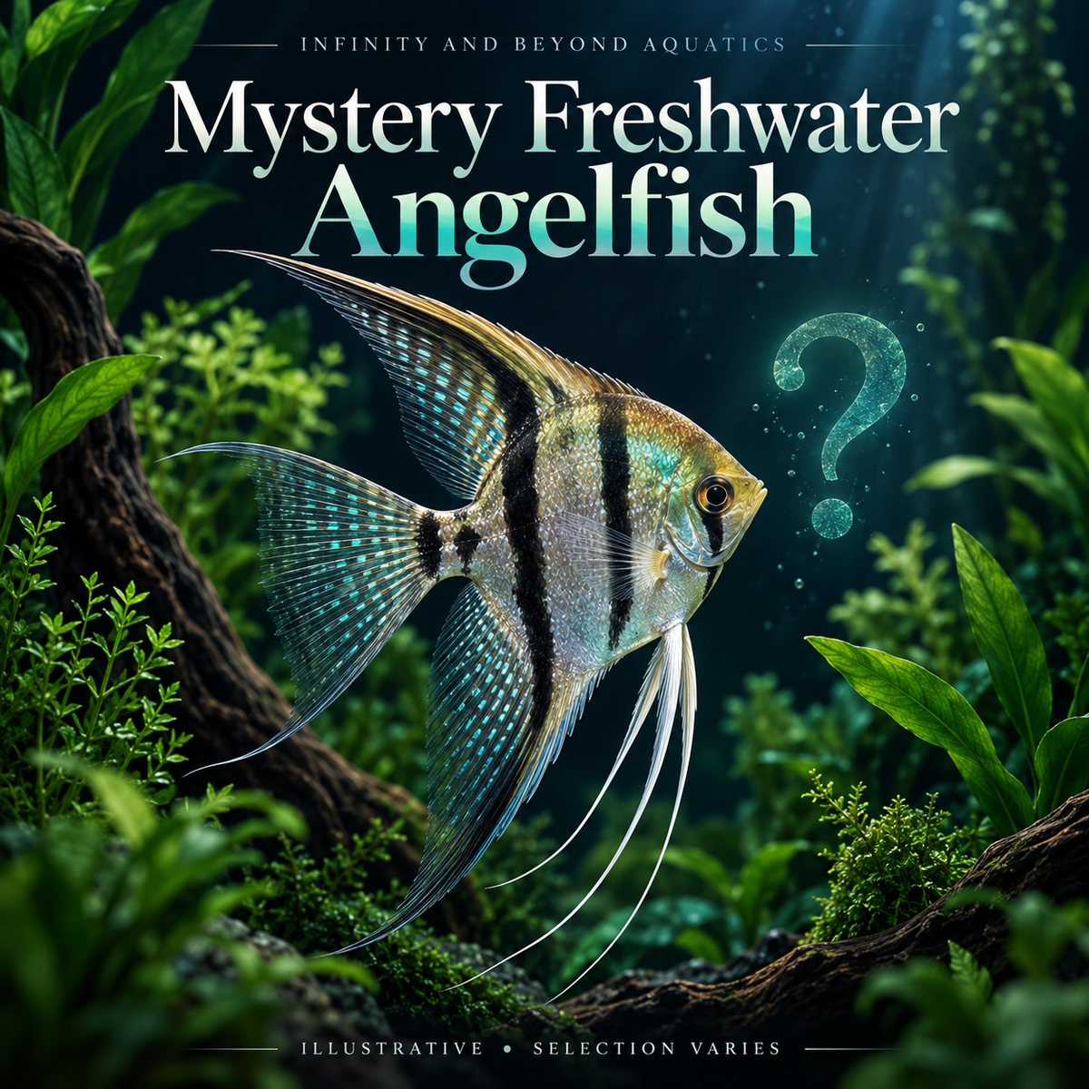 Mystery Freshwater Angelfish – Pterophyllum scalare — IBA illustrative artwork; selection varies