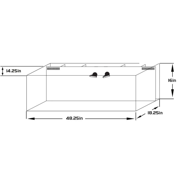 IceCap 60 Gallon Rimless All-In-One Aquarium with Cabinet Stand
