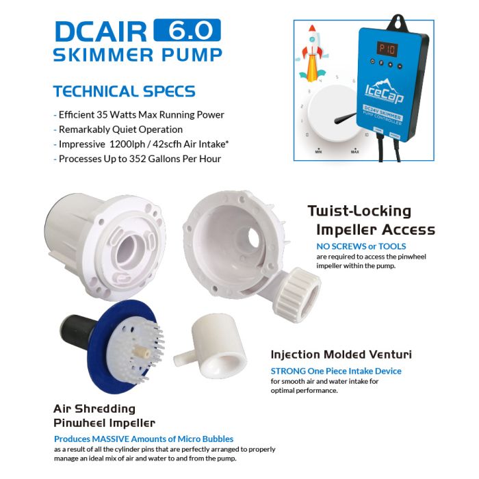IceCap K3-200 INT In-Sump Protein Skimmer | Up to 265 Gallons