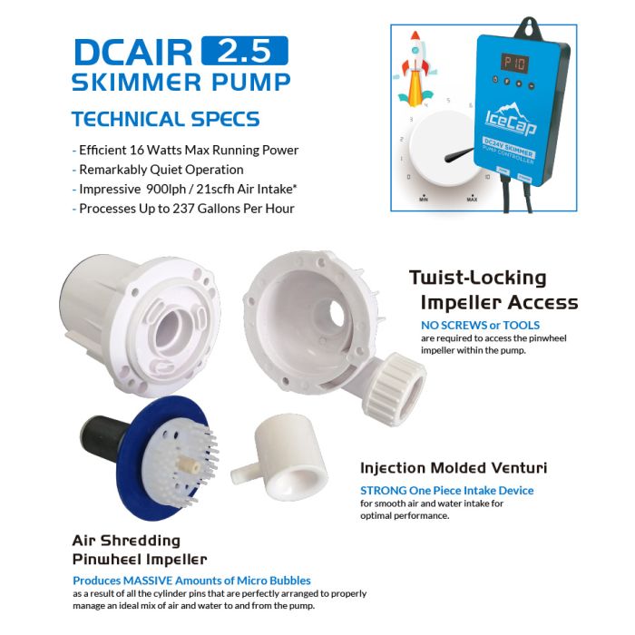 IceCap K3-160 INT In-Sump Protein Skimmer | Up to 160 Gallons