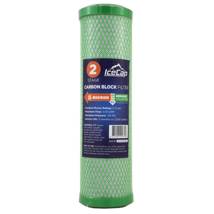 IceCap 5 Micron CTO Carbon Block RO/DI Prefilter | 10 Inch