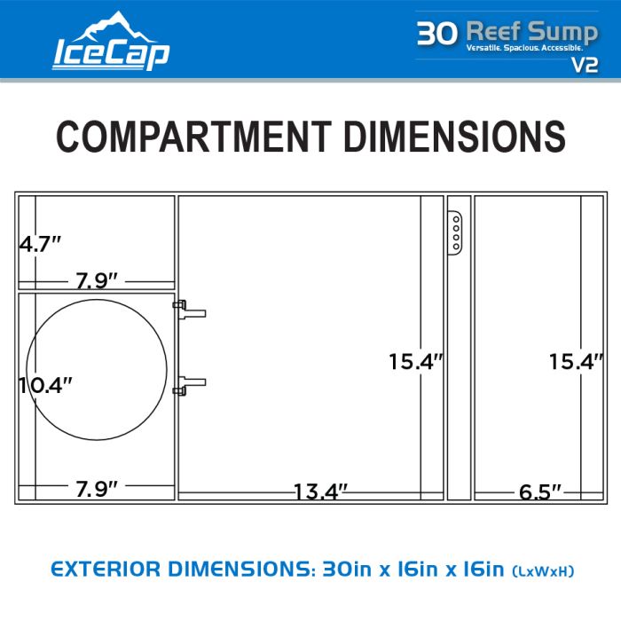 IceCap 30 Reef Sump V2 – Premium Acrylic Reef Filtration System for 90–160 Gallon Aquariums