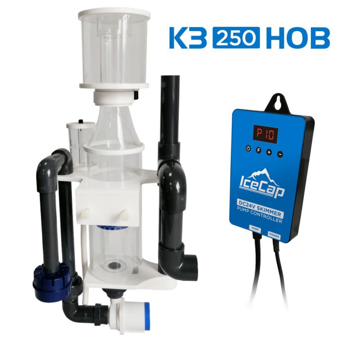IceCap K3-250 HOB Protein Skimmer – Hang-On-Back Skimmer for Aquariums up to 250 Gallons (No Sump Required)