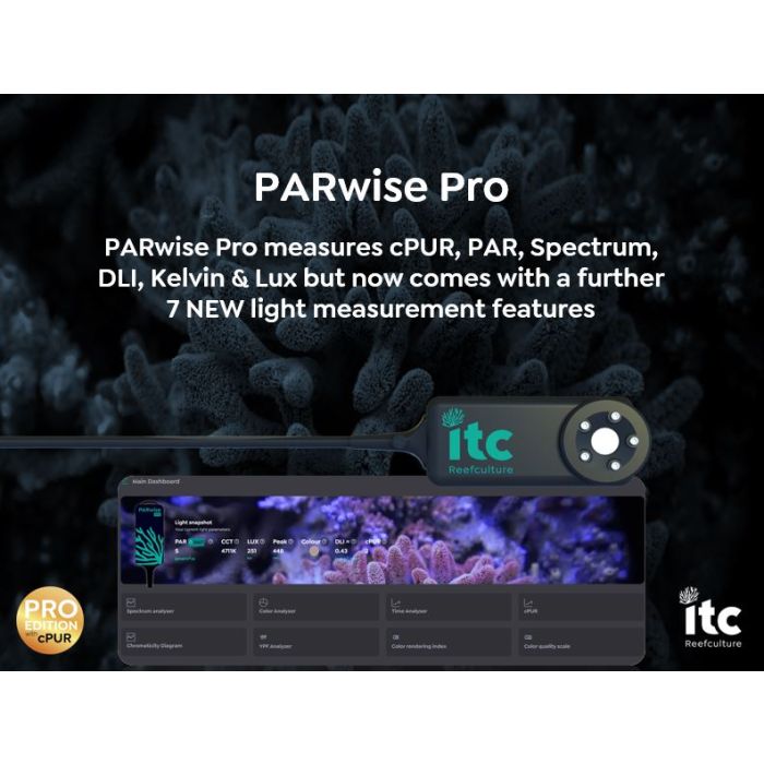 ITC Reefculture PARwise PRO Light Meter for Reef Aquariums (PAR Measurement Tool)