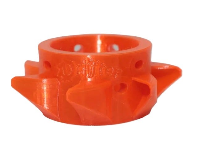 Drifter MINI floating fish feeder in Sunset Surge Orange