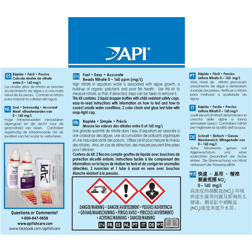 API Nitrate Test Kit Accurate NO3 Testing for Freshwater & Saltwater Aquariums
