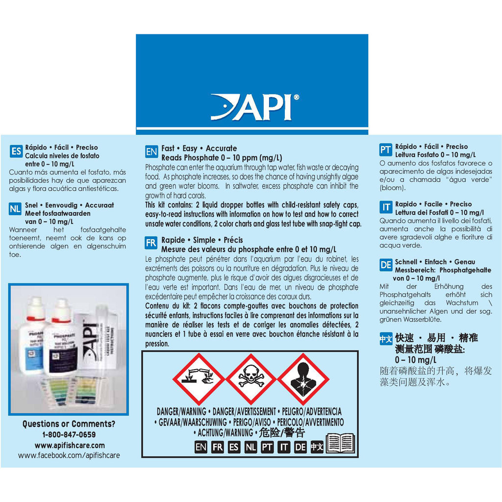 API Phosphate Test Kit Accurate PO4 Testing for Saltwater & Reef Aquariums